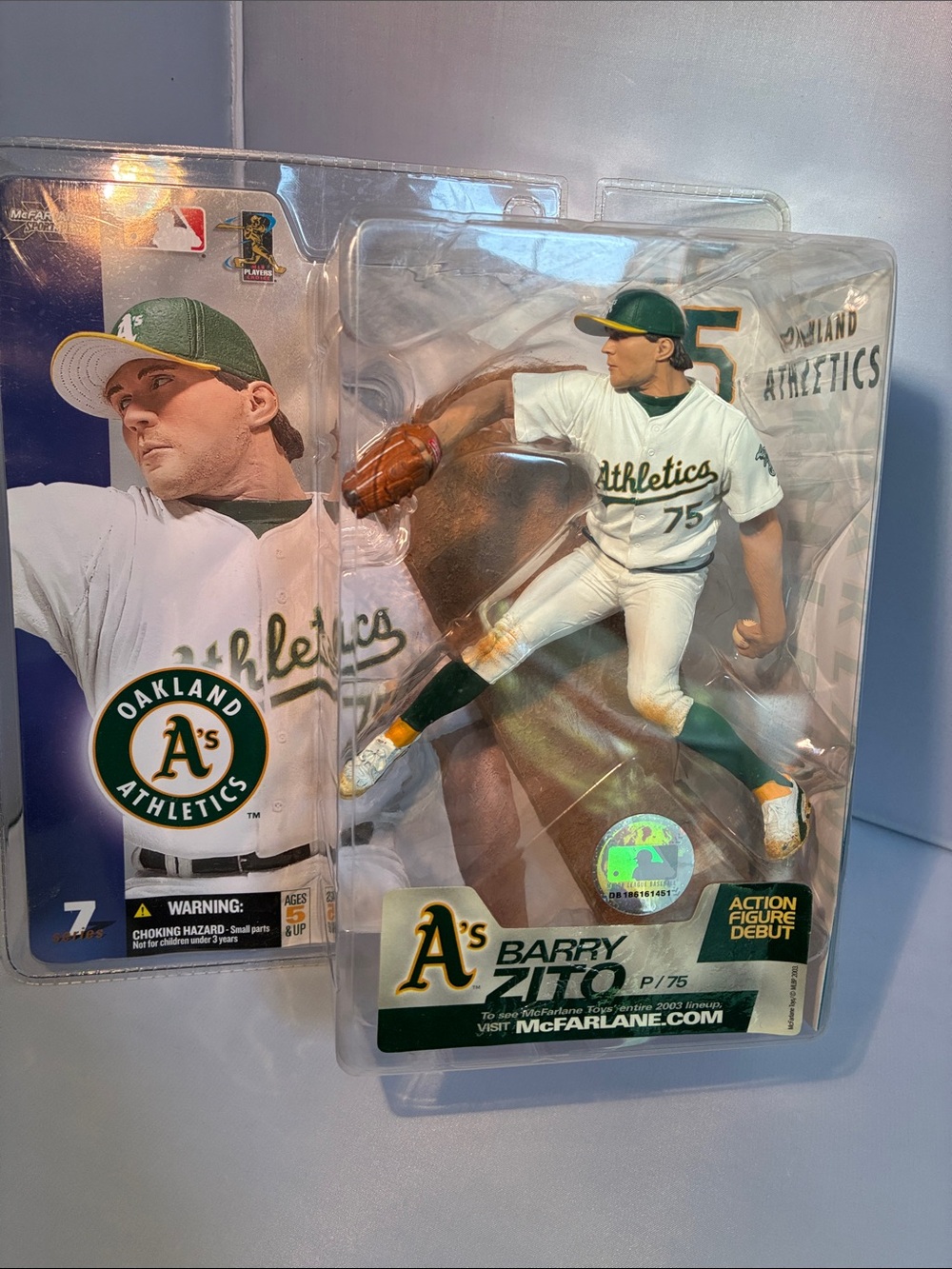 Oakland Athletics Green/White Baseball Pitcher Action Figure - Team Replica